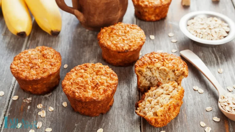 4 ingredient banana oatmeal muffins