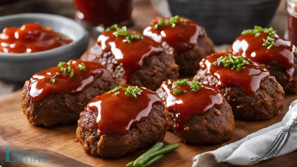 Mini meatloaf with barbecue glaze