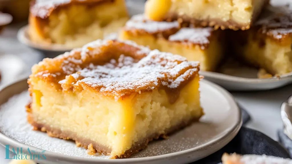 Classic butter cake on a serving platter