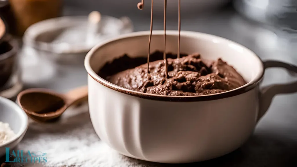 Mug cake with ice cream topping