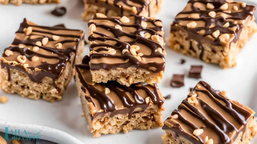 Stacked Peanut Butter Rice Krispie Treats