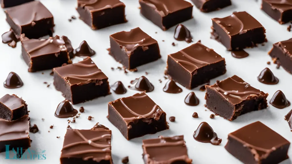 Creamy chocolate pieces on a plate