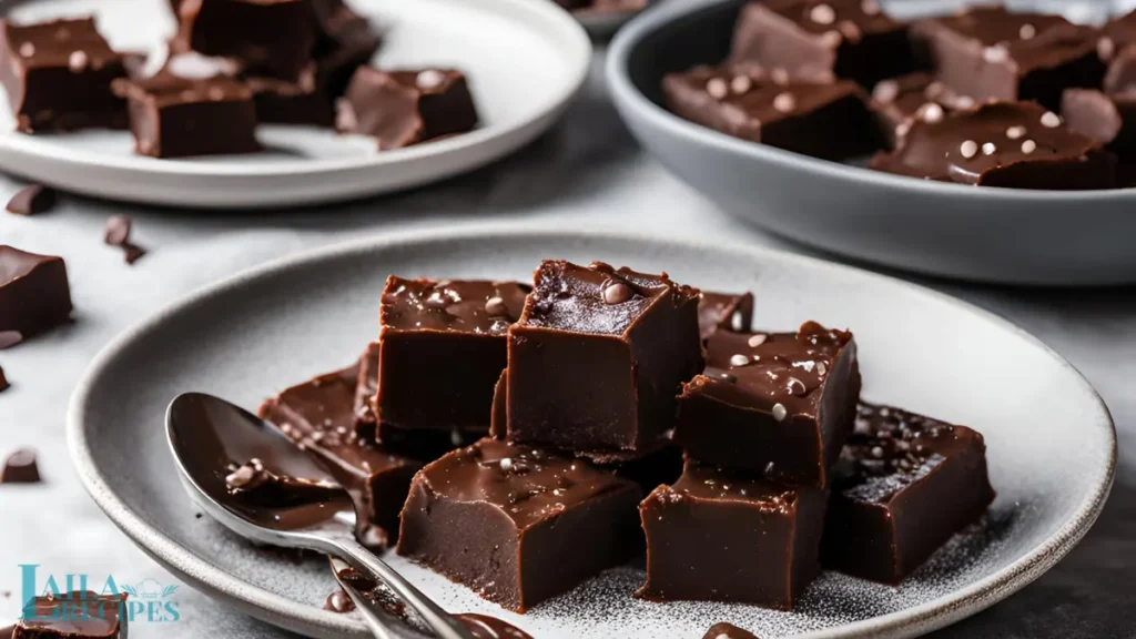 Close-up of easy fudge squares