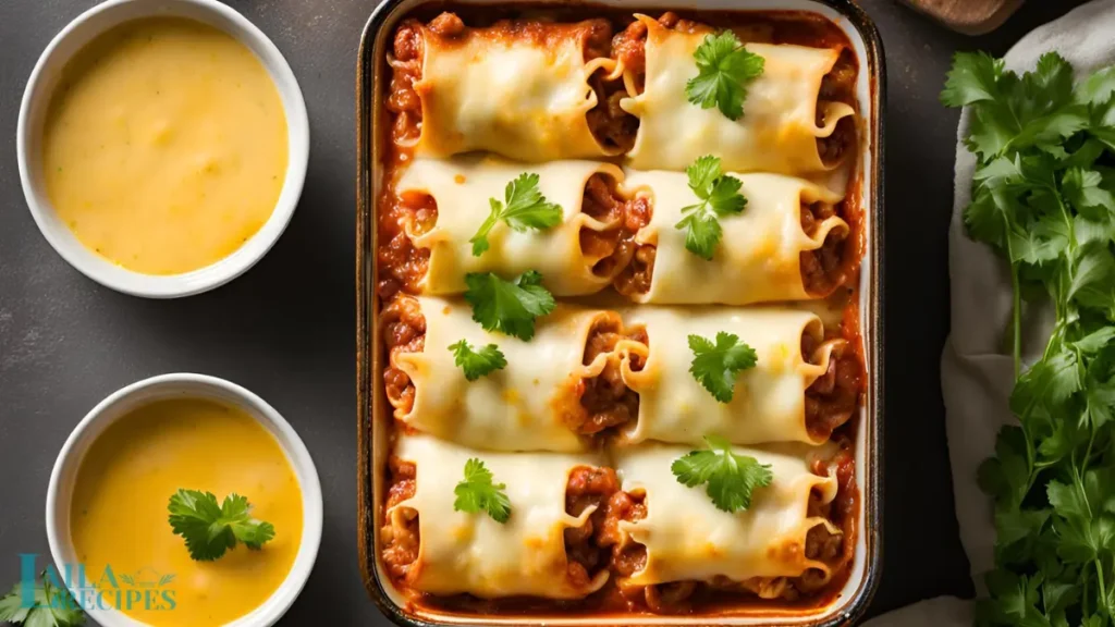 Close-up of savory pasta topped with marinara sauce