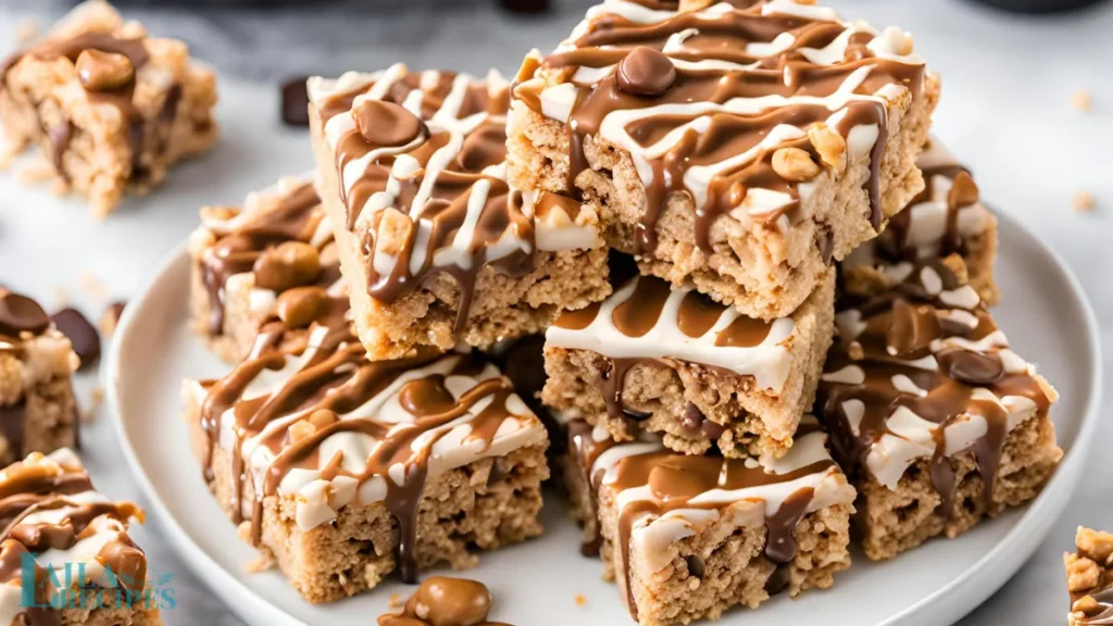 soft and chewy peanut butter rice krispie treats