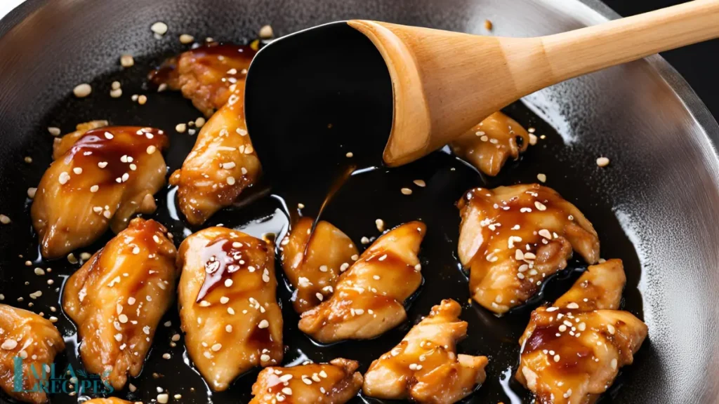 Boneless skinless chicken breast coated in homemade teriyaki sauce