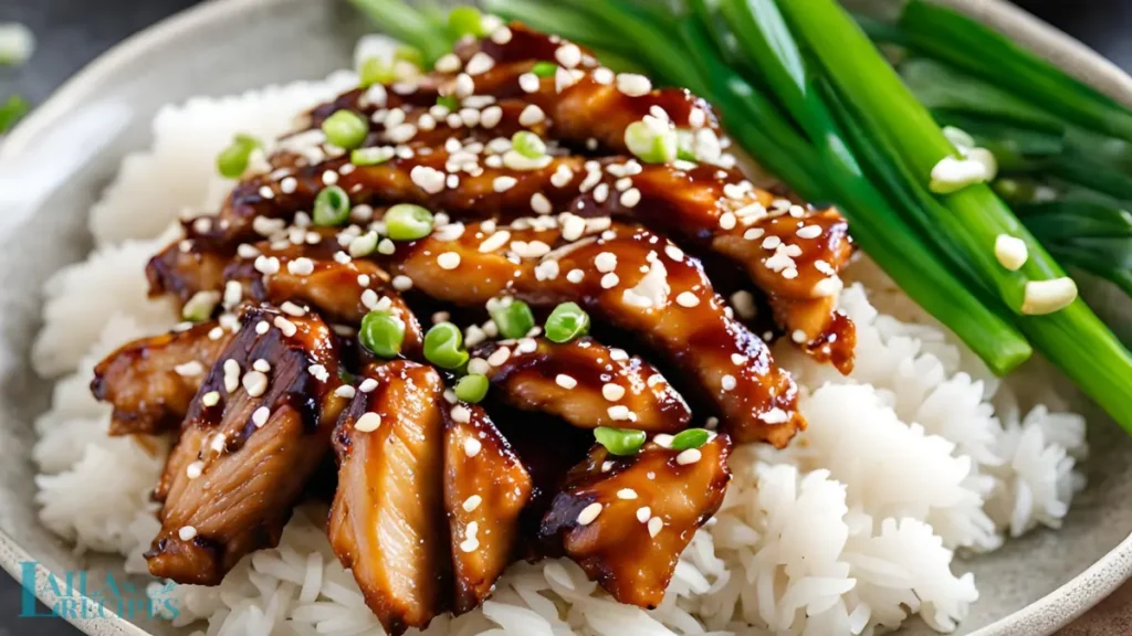 Teriyaki sauce simmering in a pot